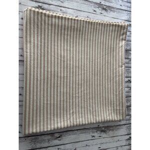 Pottery Barn Wheaton Stripe 63x63” Square CottonTablecloth Tan Ivory